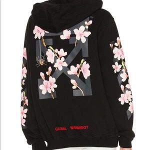 Off White floral black hoodie